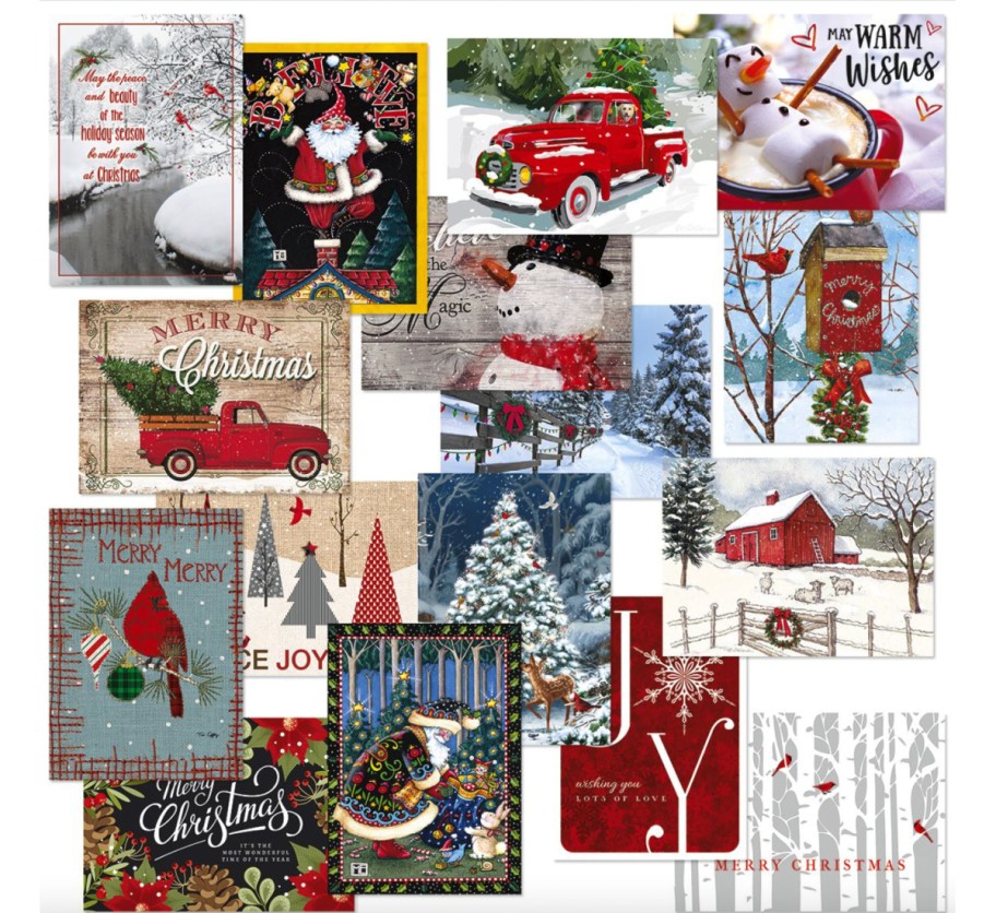 variety of christmas greeting cards