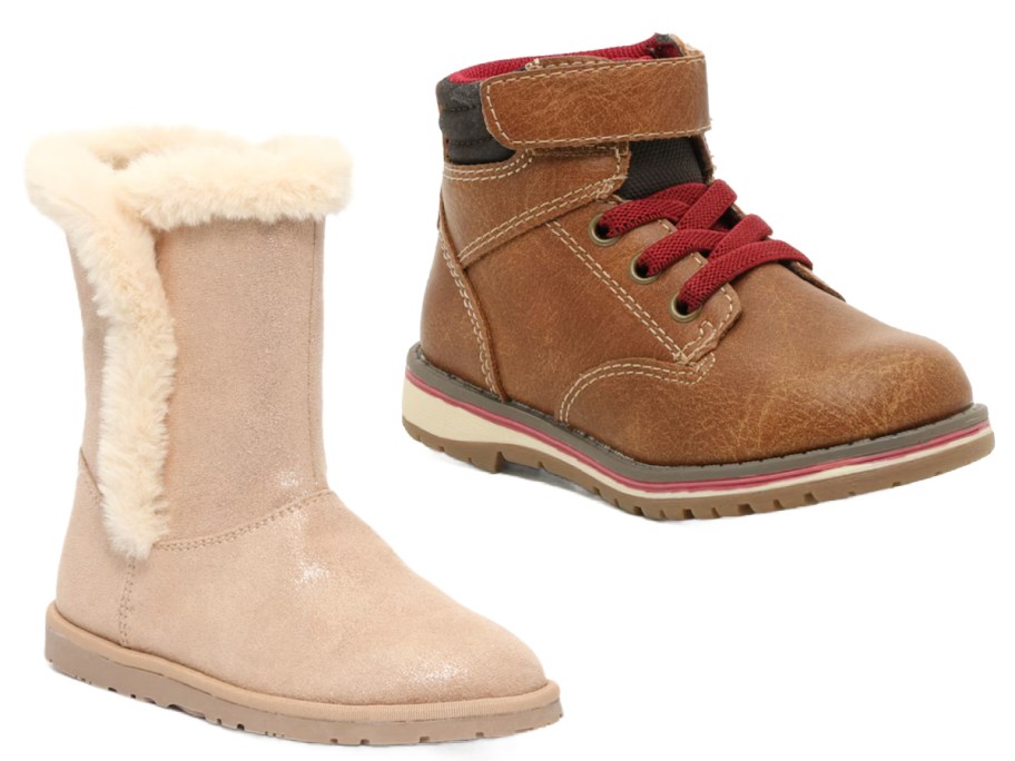 kids cozy and leather boots