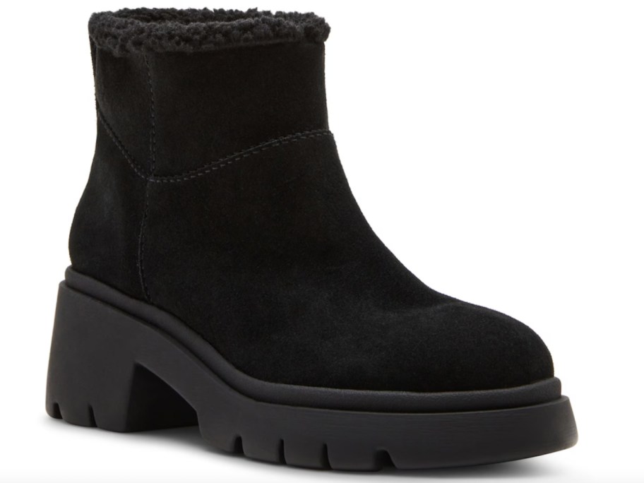 steve madden black heeled sherpa boots