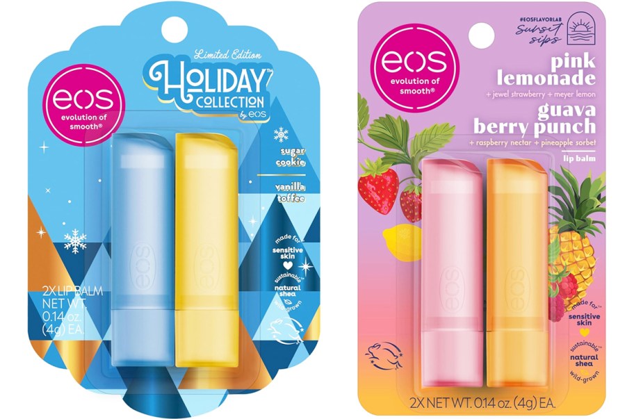 two 2-packs of eos Lip Balms