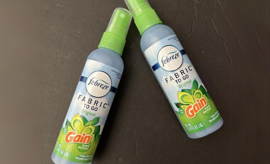two 2.8oz bottles of febreze to go in Gain scent.