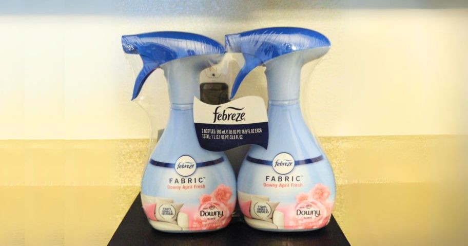 Febreze Fabric Refresher Spray 16.9oz 2-Pack - Downy April Fresh Scent on counter