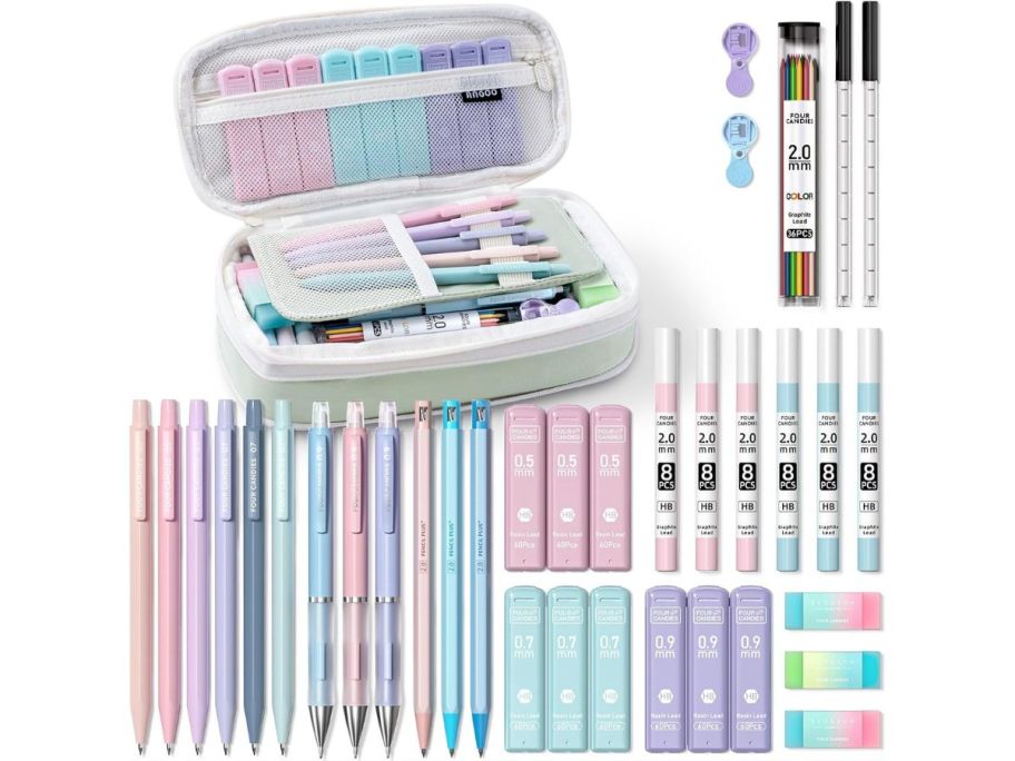 Four Candies 36-Piece Aesthetic School Supplies Set