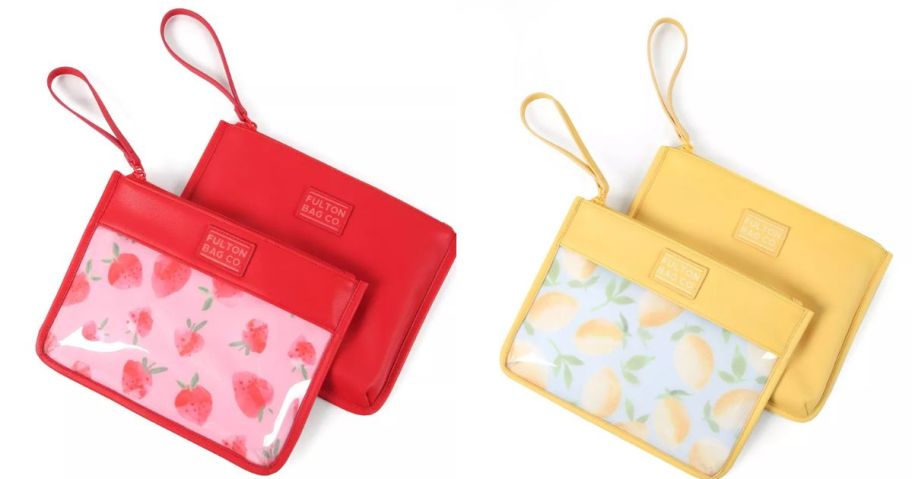two fulton snack sack 2-packs with strawberries and lemons on them