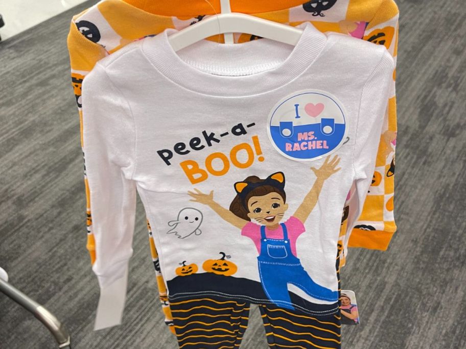 Ms. Rachel Toddler 4-Piece Cotton Long-Sleeve Halloween Pajama Set in store