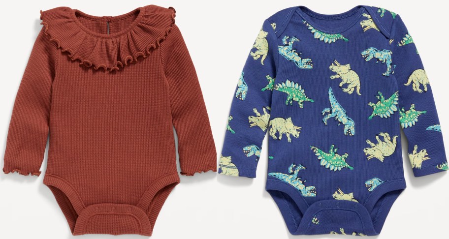 red and blue dinosaur bodysuit 