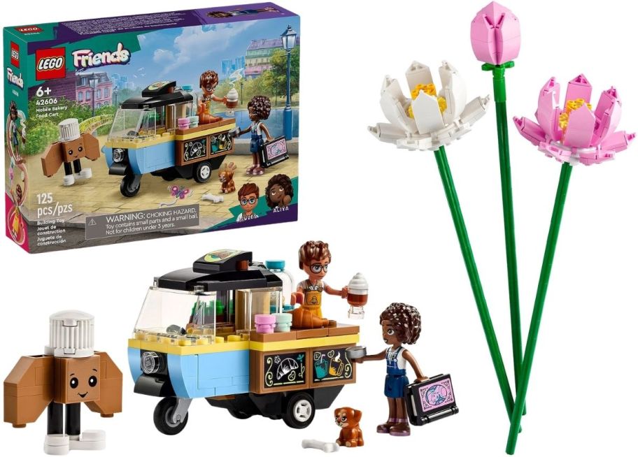 mobile bakery and lotus flower build sets