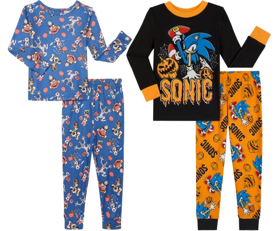 mickey mouse and sonic hedgehog pajama set