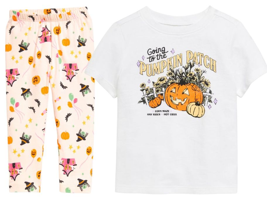 old navy girls halloween pants and top