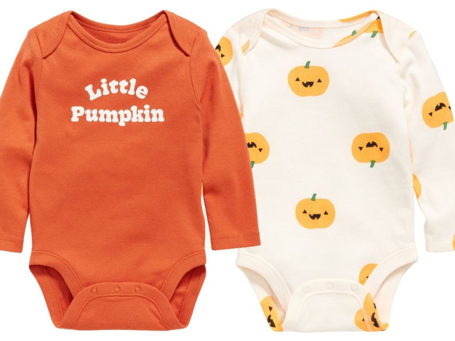old navy baby girls' halloween onesies in orange 
