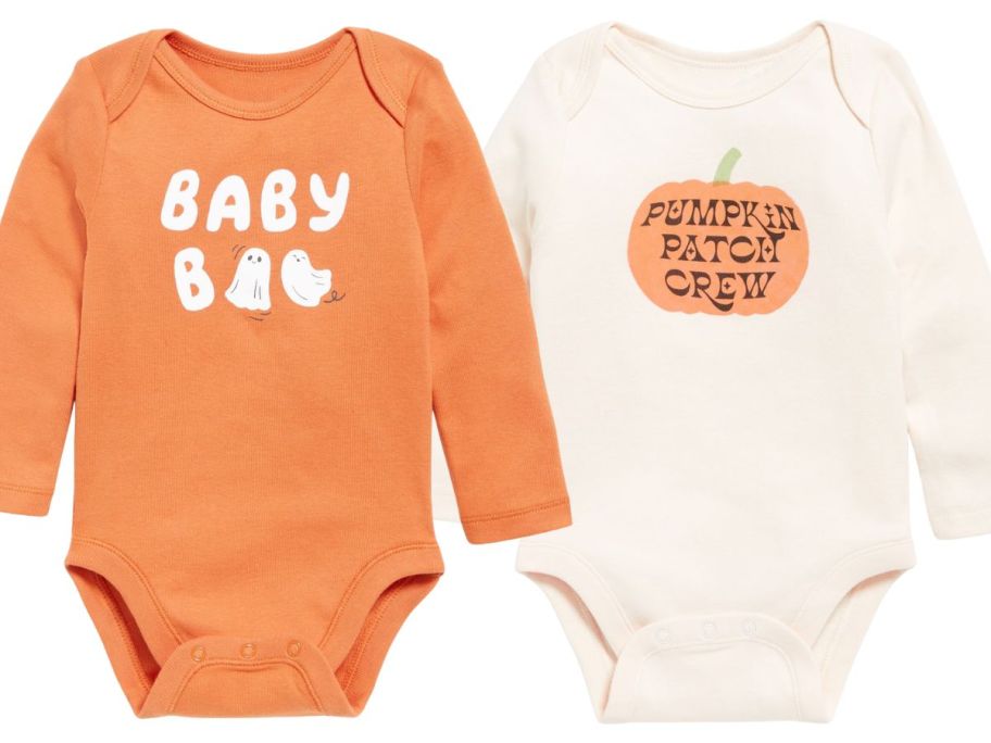 old navy baby boys' halloween onesies in orange 