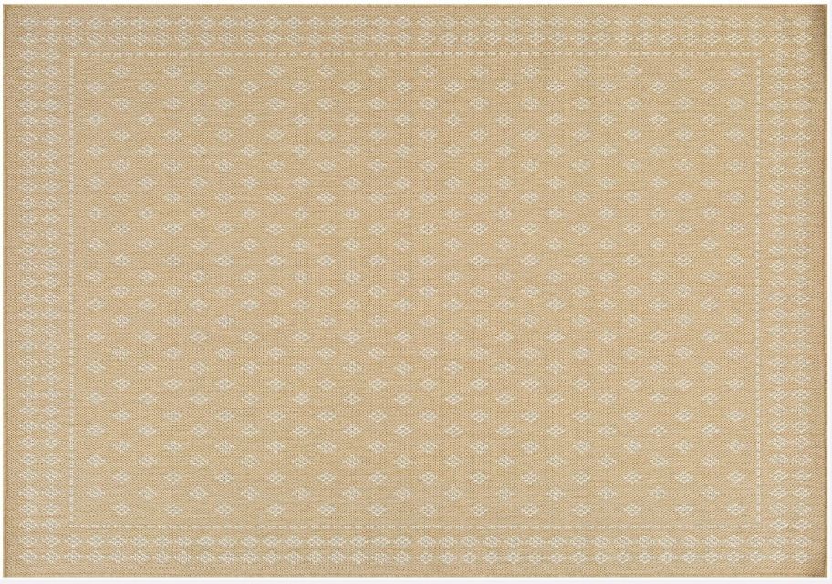 diamond border accent rug in khaki