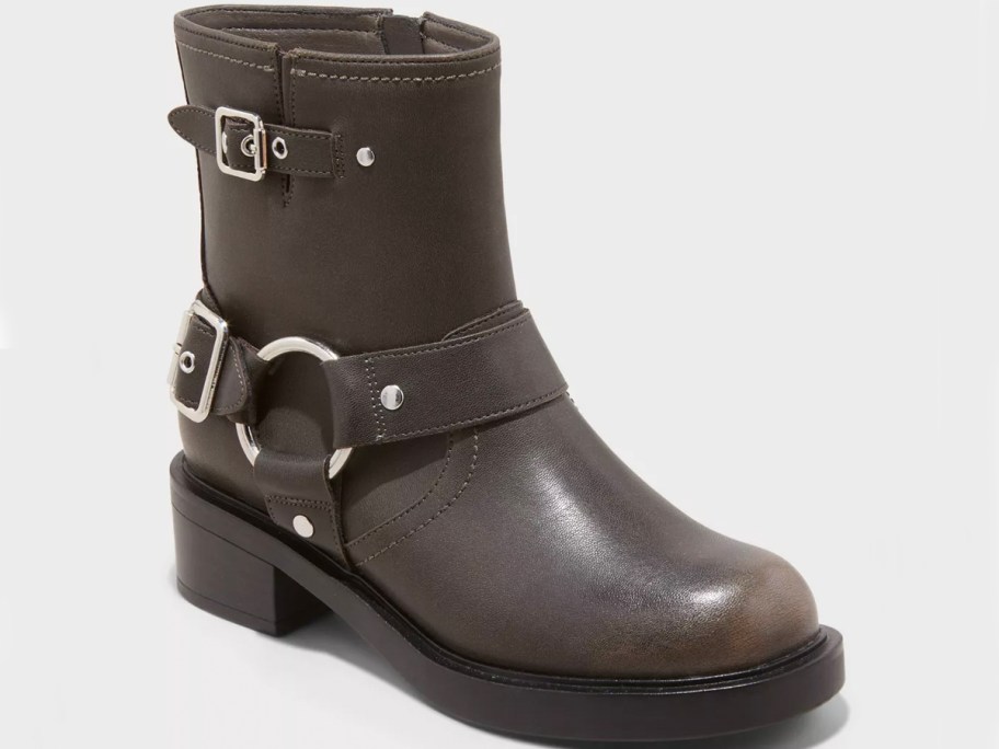 brown target boots stock image with buckles