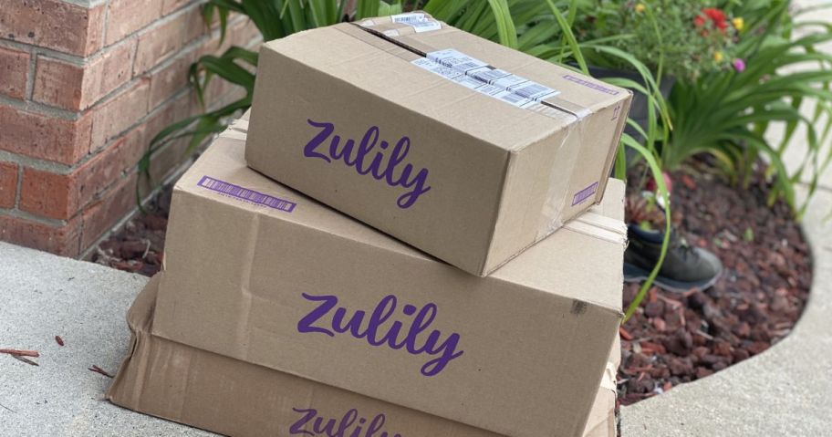 zulily boxes on doorstep