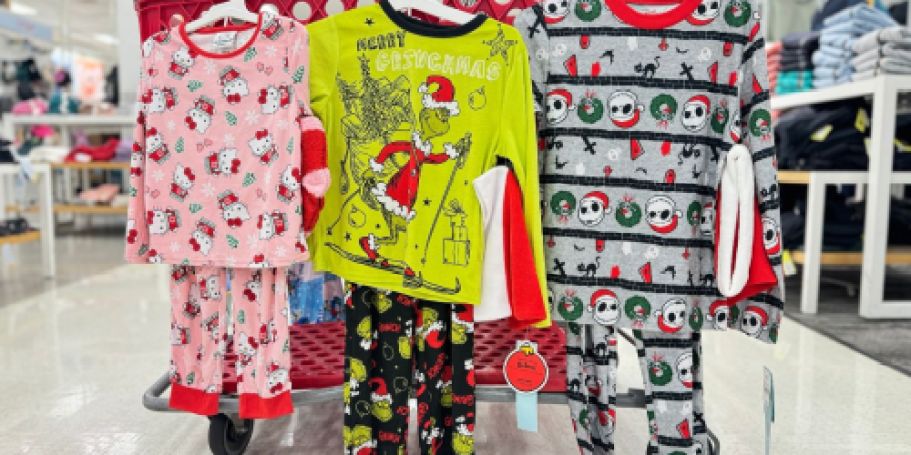 Kids Christmas Pajama 3-Piece Sets Only $18 at Target | Hello Kitty, The Grinch, & More