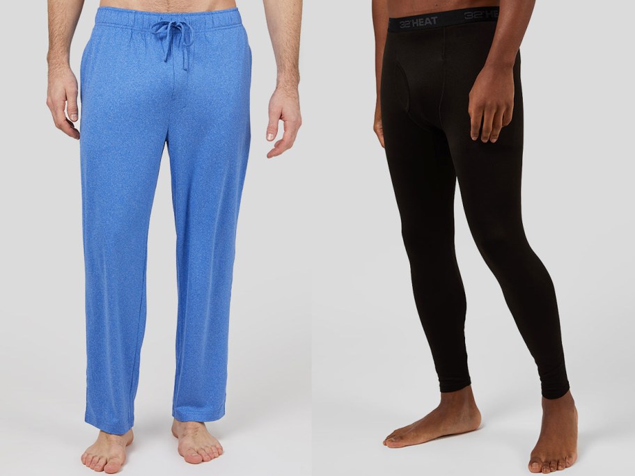 two men in sleep pants and leggings