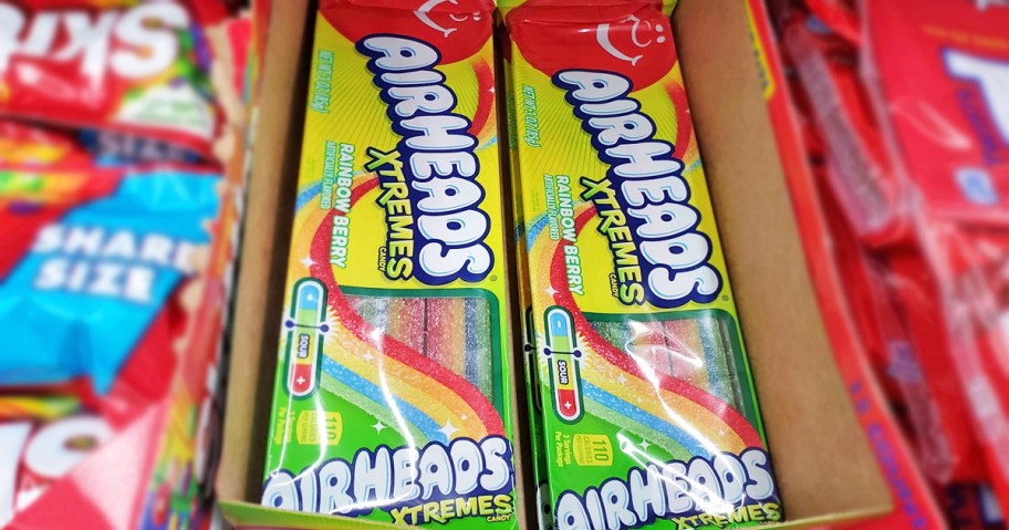 opened box of Airheads Xtremes candies