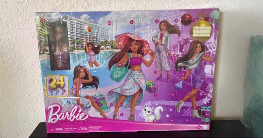 Barbie Doll & Fashion Advent Calendar box on table