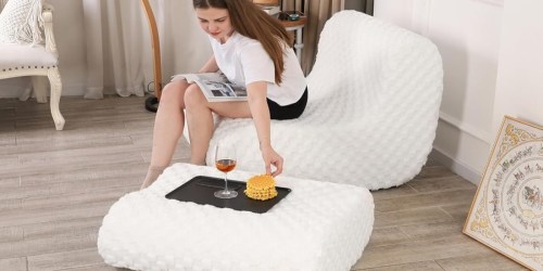 Bean Bag Chair w/ Ottoman ONLY $74.99 Shipped on Amazon (Regularly $150)