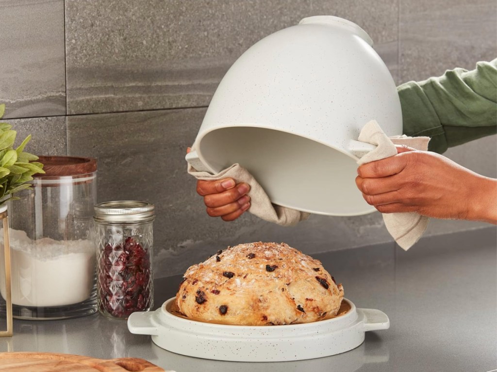 bread cooking in kitchenaid bowl