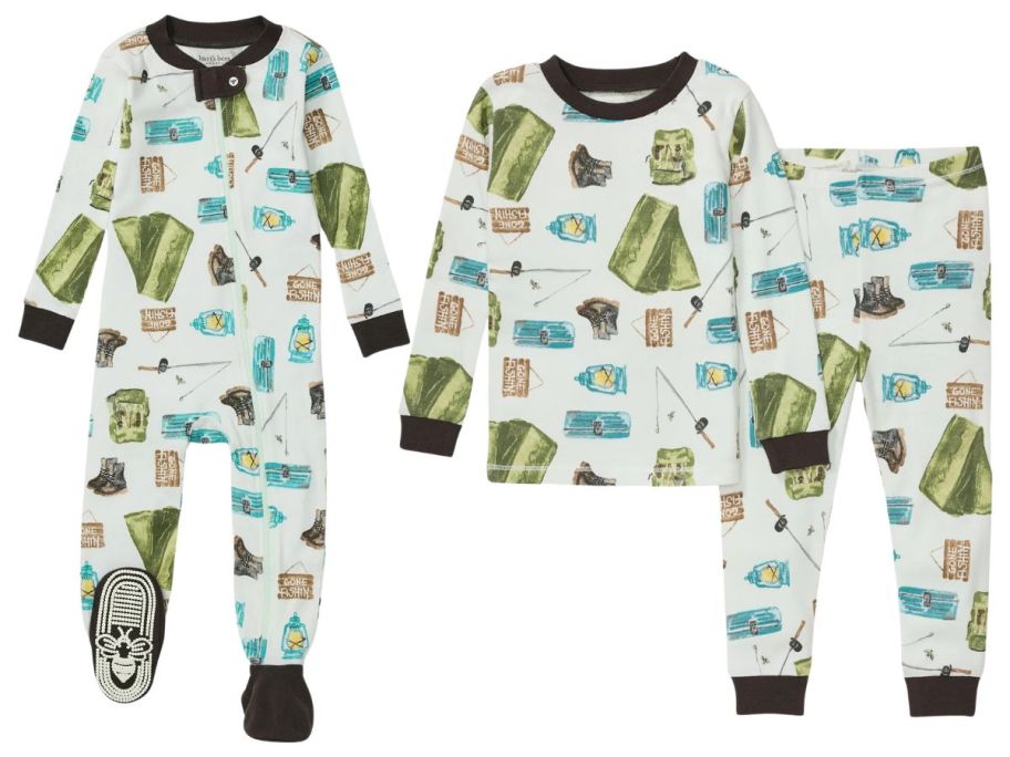 Burt's Bees Baby Gone Fishin Snug Fit Organic Cotton Pajamas stock images