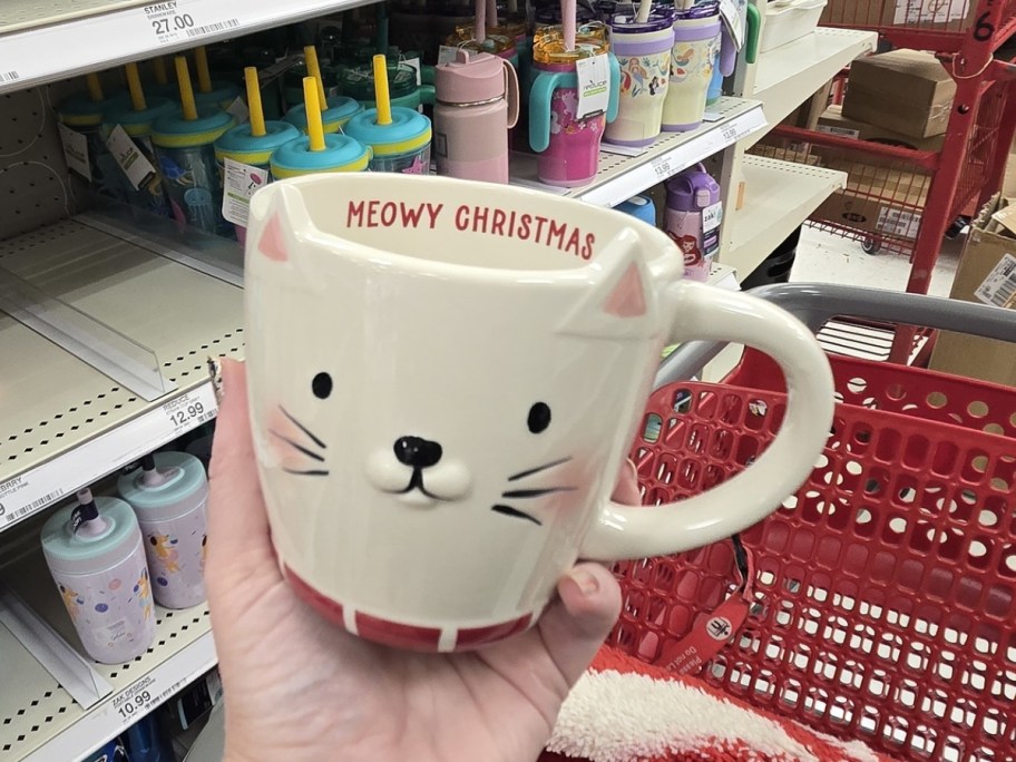 Wondershop 16oz Earthenware Meowy Christmas Mug