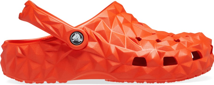 orange geometric crocs clog