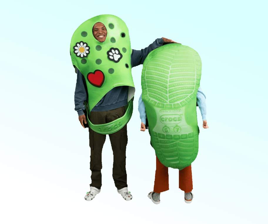 a couple wearing Crocs Halloween Costumes
