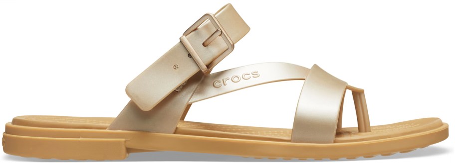 gold crocs sandal