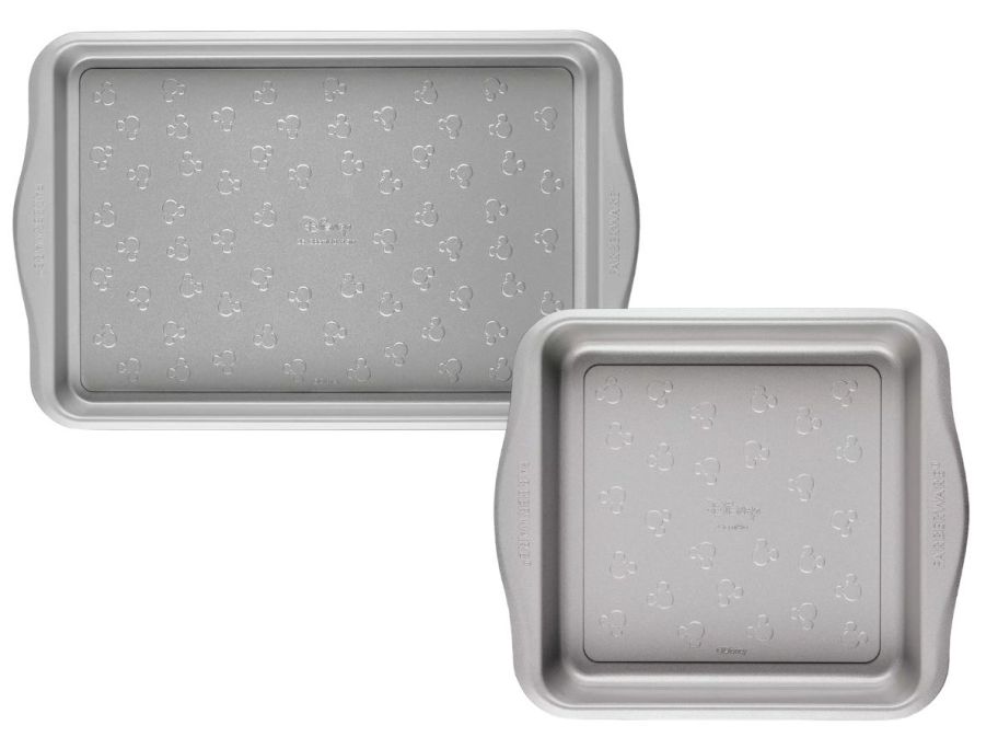 Farberware Disney Bake w/ Mickey Mouse cookie sheet and cake pan stock images