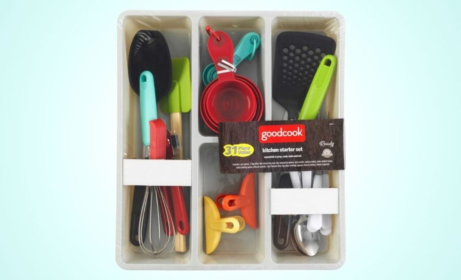 a kitchen utensil starter set stock image. 