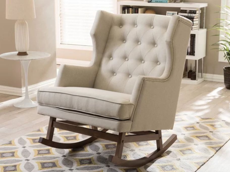 Harriet Bee Myrna Rocking Chair in living room