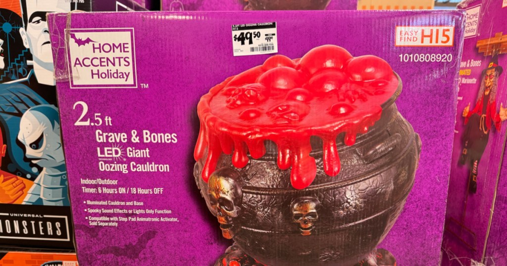 home depot store display of Home Accents Holiday Cauldron