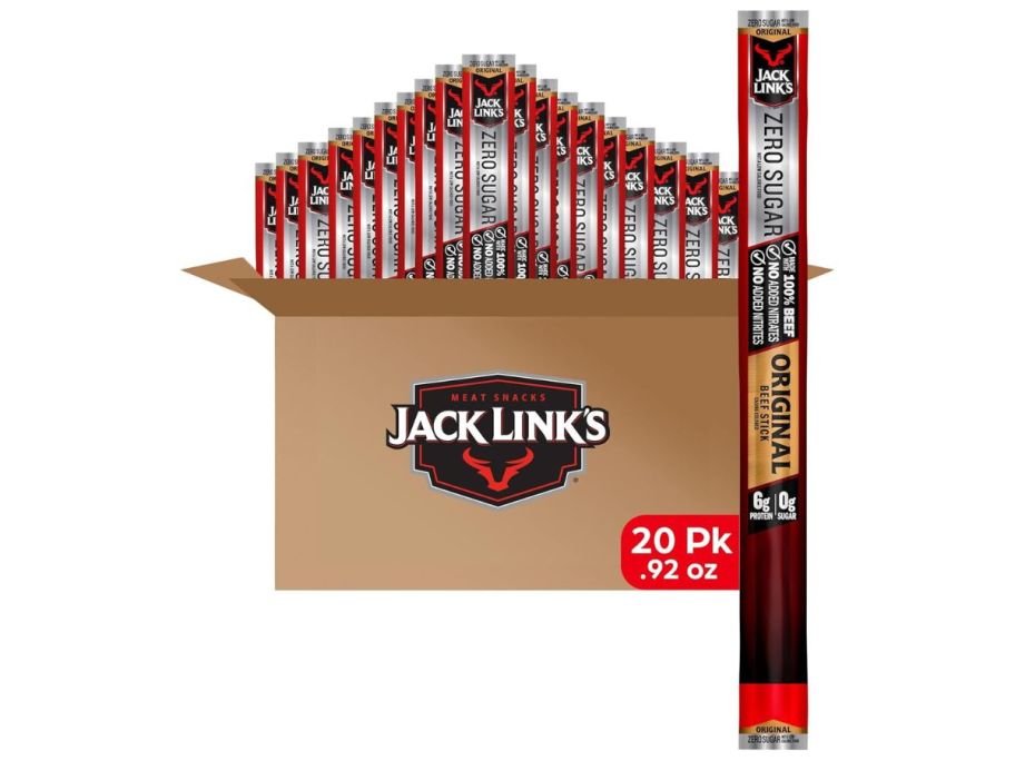 Jack Link's Zero Sugar Beef Stick 20-Count Box stock image