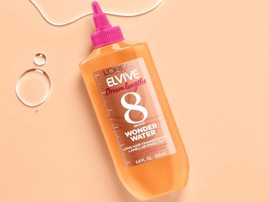 orange bottle of L’Oreal Elvive Dream Lengths 8-Second Wonder Water