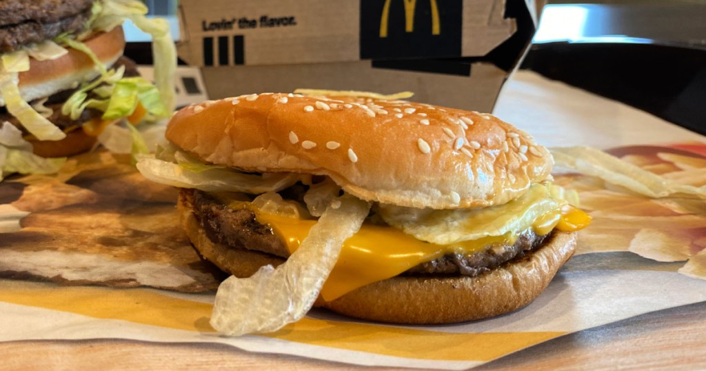 McDonalds Quarter Pounder on table