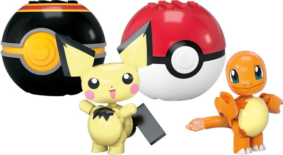 2 character pokemon figure building toy stock image
