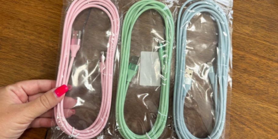 iPhone 10′ Lightning Charging Cables 3-Pack Only $6.99 on Amazon (Just $2.33 Each!)