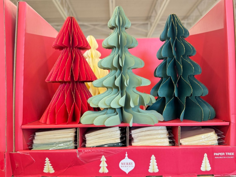 Paper trees displayed at the ALDI store