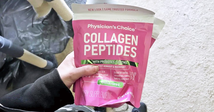 woman holding Physician's Choice Collagen Peptides