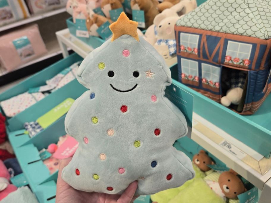 pillowfort mini tree plush in hand in store