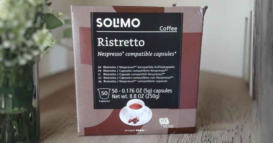 Solimo Ristretto Dark Roast Nespresso Capsules 50-Count box