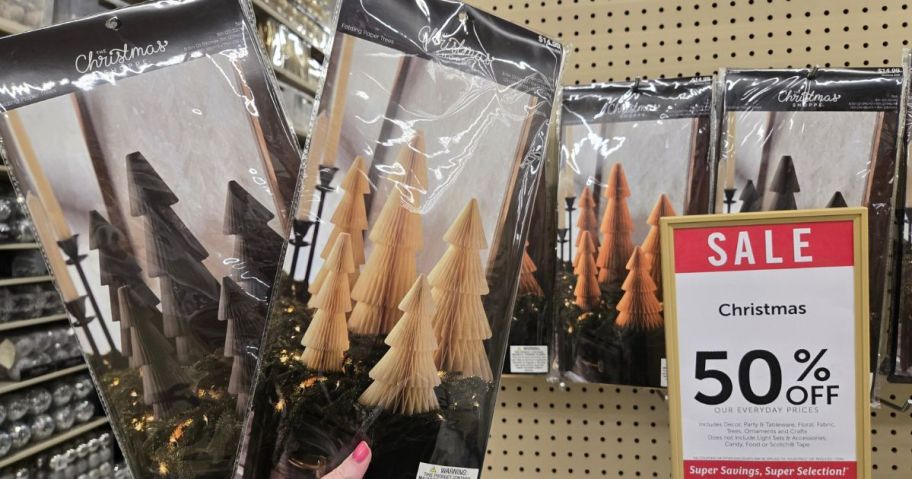 The Christmas Shoppe Folding Honeycomb Paper Trees in store