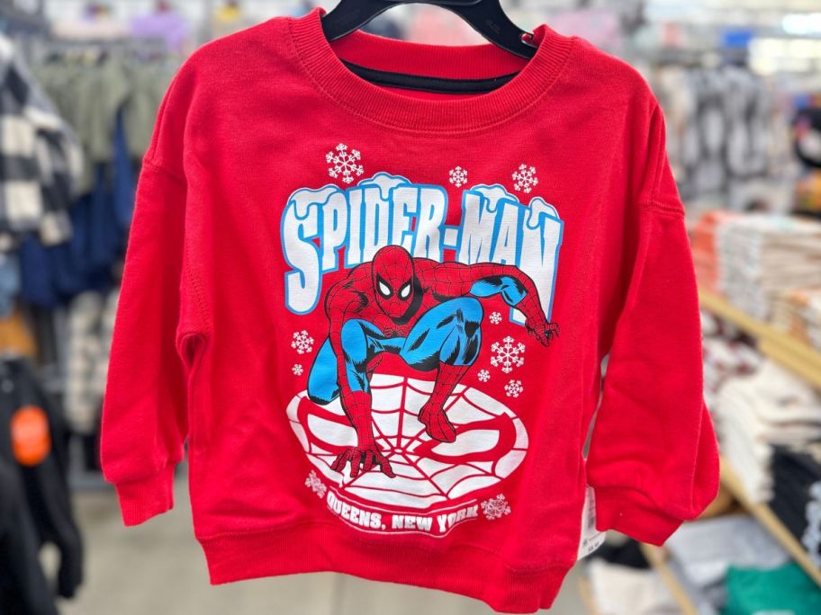 Toddler Boy's Holiday Crewneck Sweatshirt with Spiderman