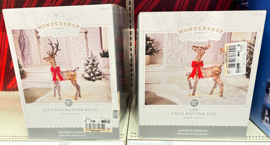 Wondershop LED Faux Rattan Buck and Doe