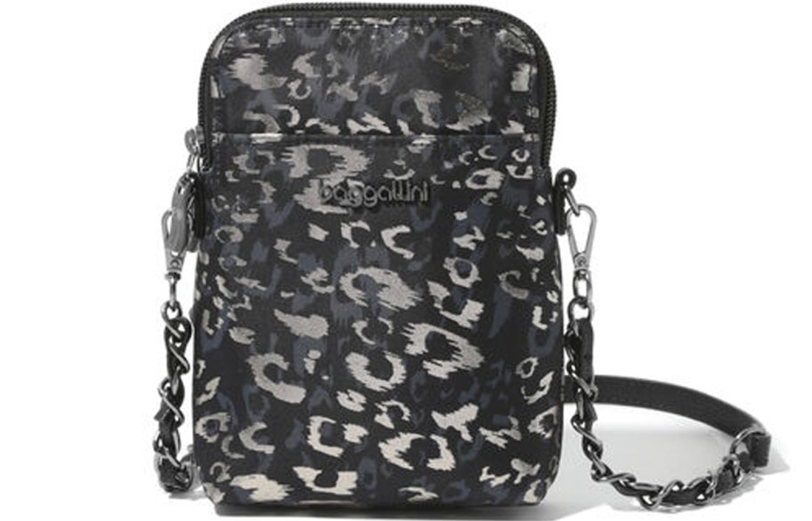 black leopard bryant baggallini crossbody bag with chain strap 