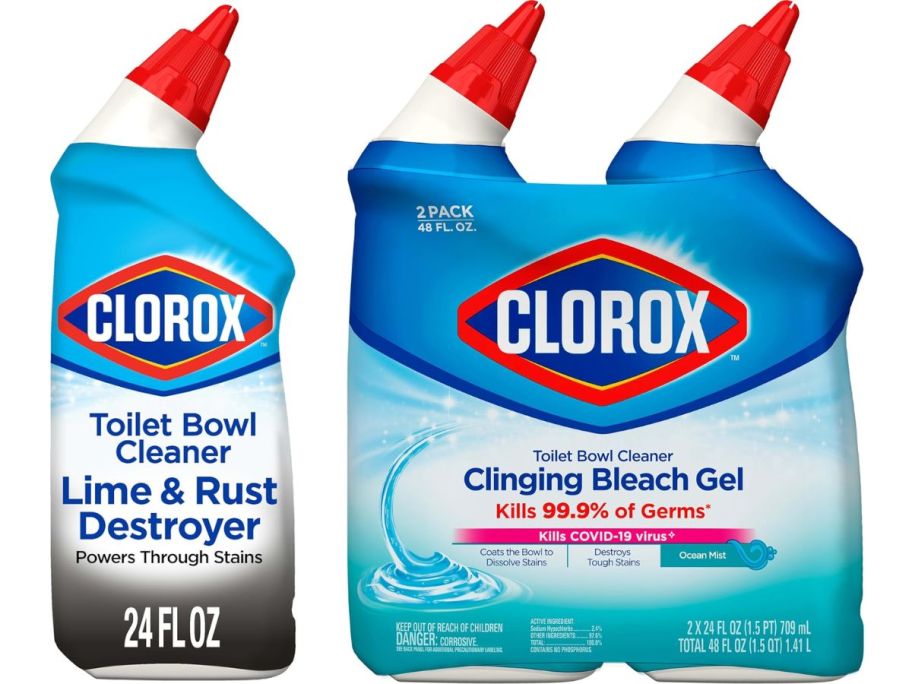 clorox toilet bowl cleaner single and two pack stock images