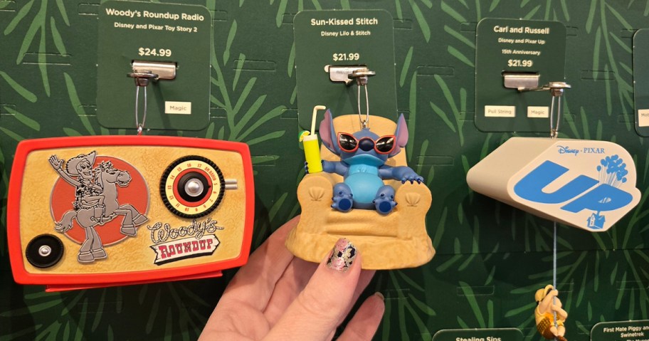 toy story, stitch, and up ornaments