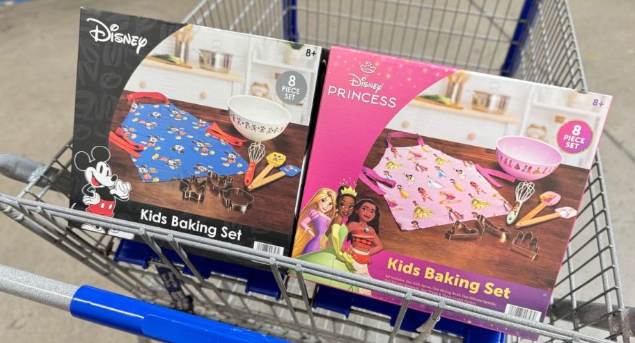 disney kid baking set displayed in shopping cart