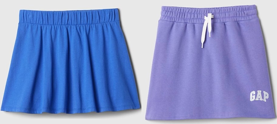 blue and purple kids gap skirts 